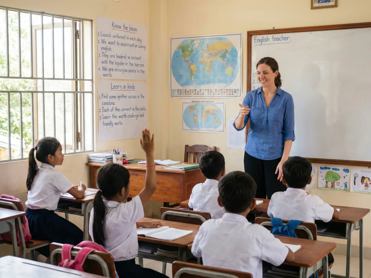 Mentor providing guidance in a small group setting