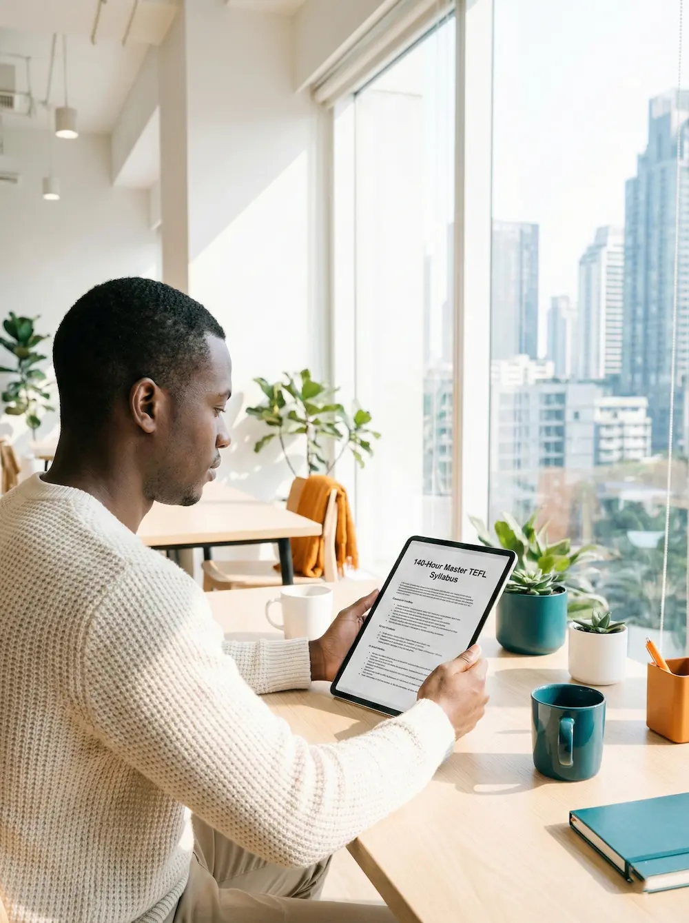 Student learning online teaching techniques for 140-hour Master TEFL