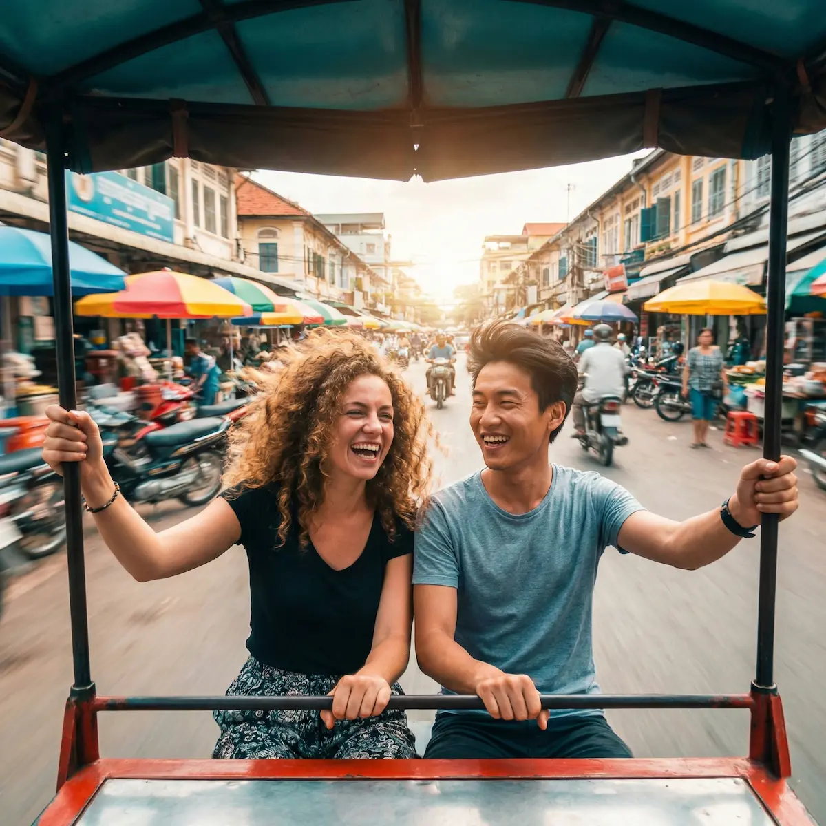 TEFL interns exploring Cambodia during a myTEFL teaching internship abroad
